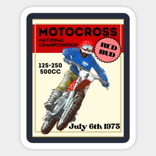 Vintage Motorcycle Motocross Red Bud 1975 Sticker